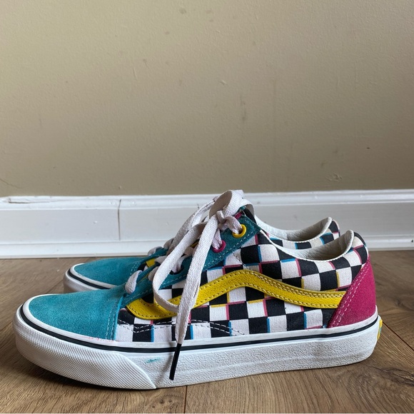 Vans Old Skool Crazy Checks Multi Shoes Women’s Size 7 Men’s Size 5.5 - Picture 2 of 10